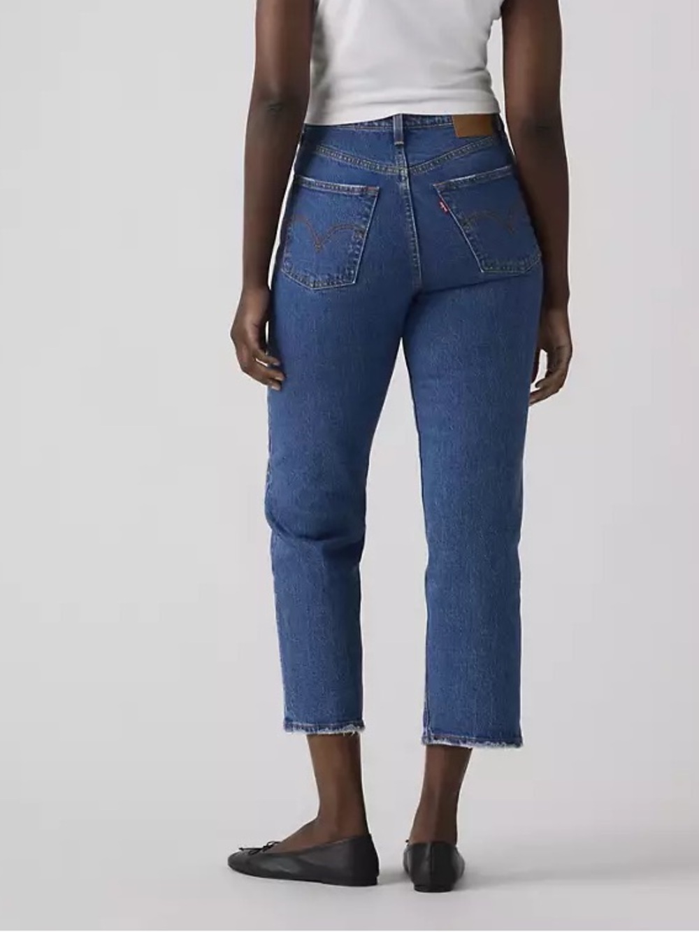 Levi’s Premium Big E Red Tab Ribcage Straight Ankle Button Fly Blue Jeans 24